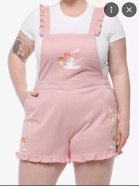 My melody mushroom pink ruffle shortalls Hello Kitty plus size 4x